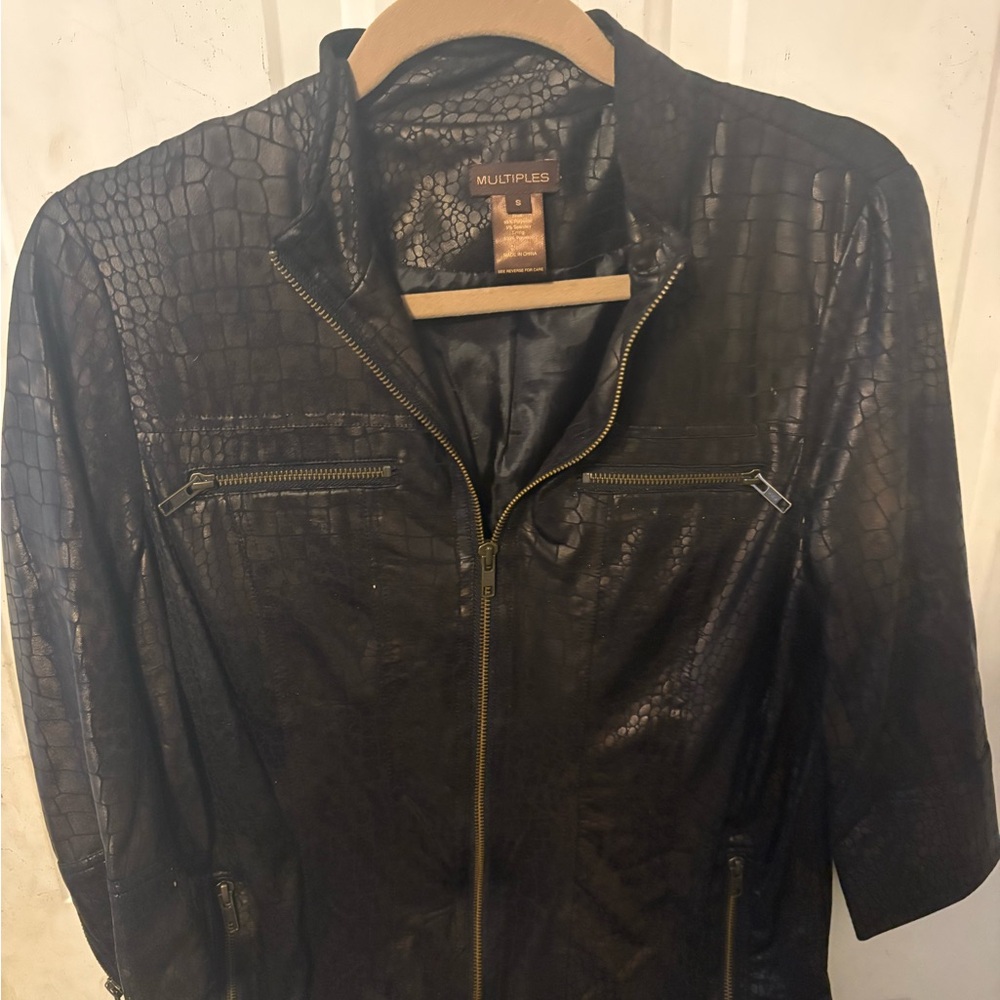 Multiples Black Textured Jacket - image 1